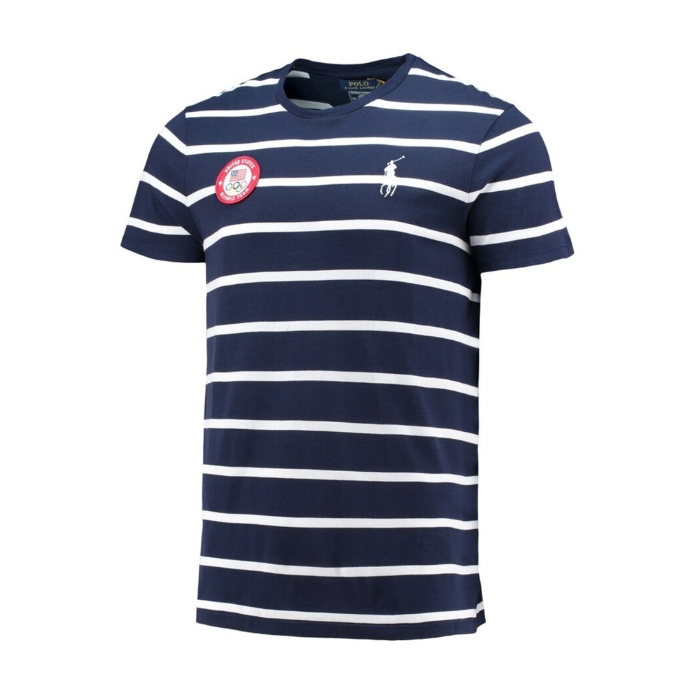 Polo Ralph Lauren‎ Mens Team USA 2020 Olympic Games Striped T-Shirt Navy White M